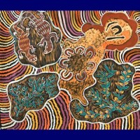 Aboriginal Art Canvas - Ashley Jangala-Size:80x102cm - H
